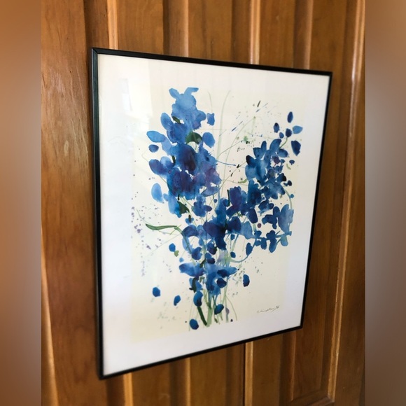 Vtg IKEA Floral Art Print Framed - Picture 3 of 8